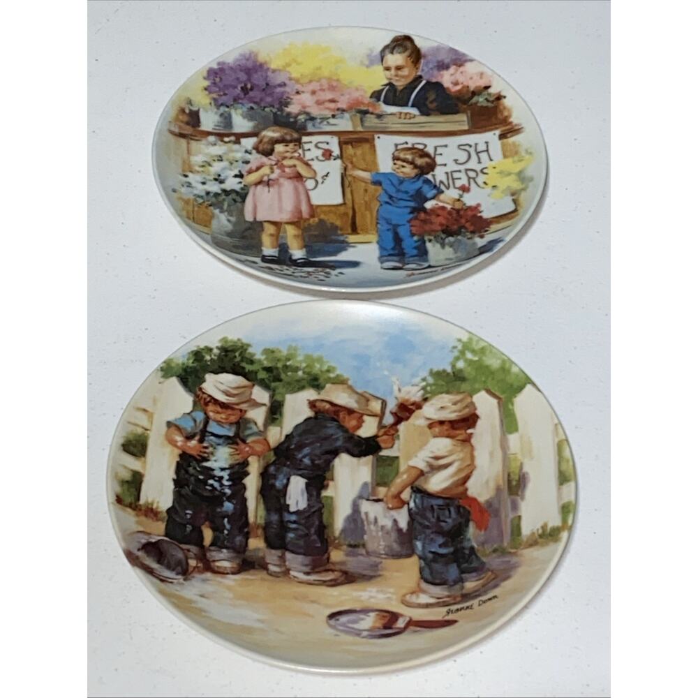 VTG 1980’s Limited Edition Knowles Plates Set Of 2 Jeanne Down Friend I Remember